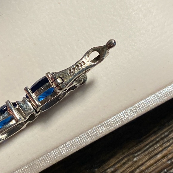 SOLD Genuine Sapphire Tennis Bracelet - Picture 3 of 3